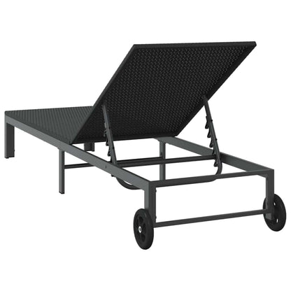 Sunbed Poly Rattan Black