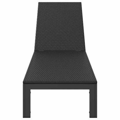 Sunbed Poly Rattan Black