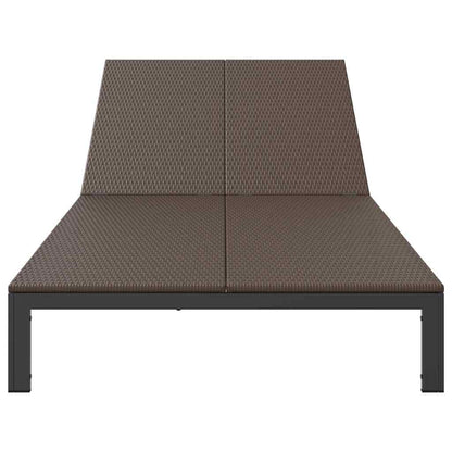 Sunbed Poly Rattan Brown