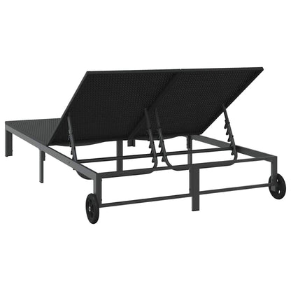 Sunbed Poly Rattan Black