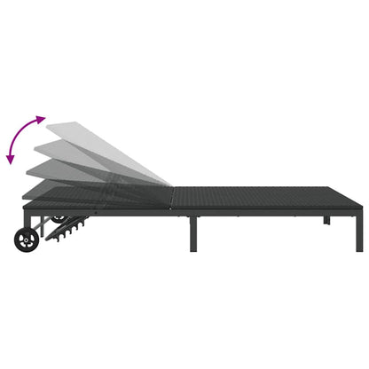 Sunbed Poly Rattan Black