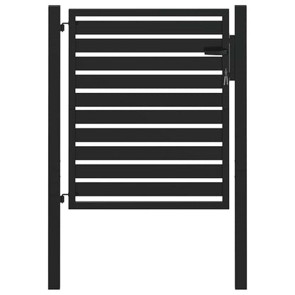 Patio Gate Lockable Black 39.4x39.4" Aluminium
