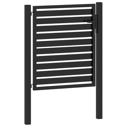 Patio Gate Lockable Black 39.4x39.4" Aluminium