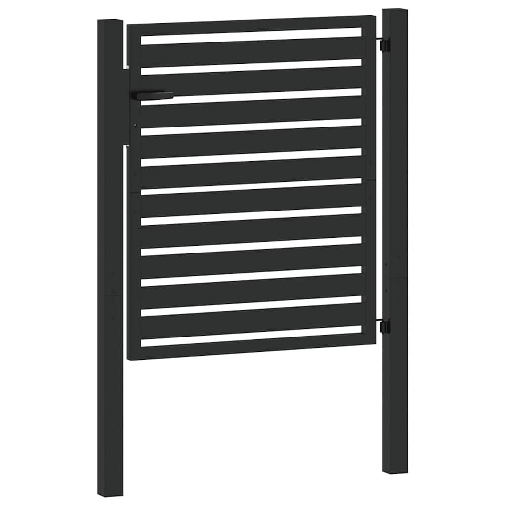 Patio Gate Lockable Black 39.4x39.4" Aluminium