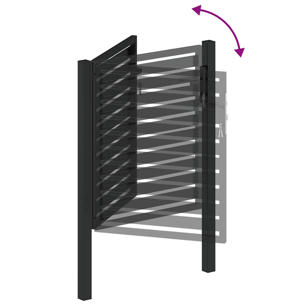 Patio Gate Lockable Black 39.4x39.4" Aluminium