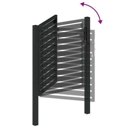 Patio Gate Lockable Black 39.4x39.4" Aluminium