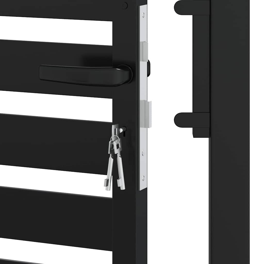 Patio Gate Lockable Black 39.4x39.4" Aluminium