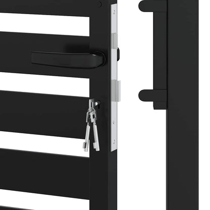 Patio Gate Lockable Black 39.4x39.4" Aluminium