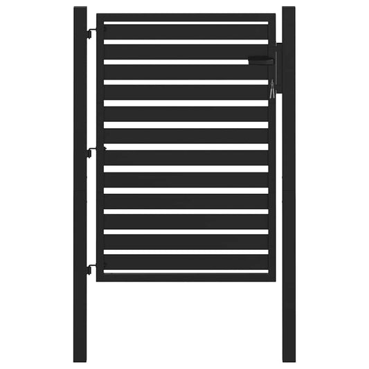 Garden Gate Lockable Black 100x120 cm Aluminium