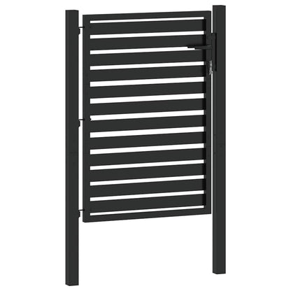 Patio Gate Lockable Black 39.4x47.2" Aluminium