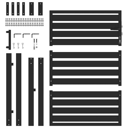 Patio Gate Lockable Black 39.4x47.2" Aluminium