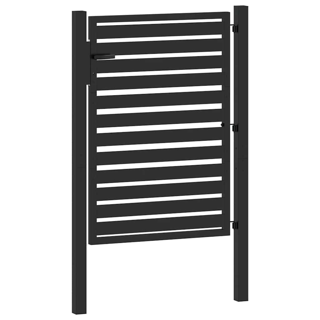 Patio Gate Lockable Black 39.4x47.2" Aluminium