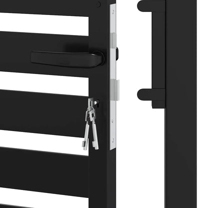 Patio Gate Lockable Black 39.4x47.2" Aluminium
