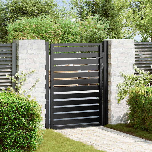Garden Gate Lockable Black 100x120 cm Aluminium