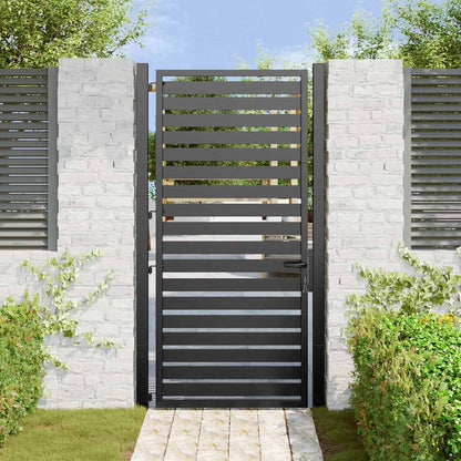 Patio Gate Lockable Black 39.4x70.9" Aluminium