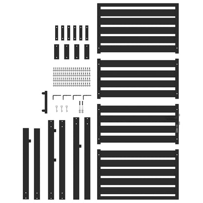 Patio Gate Lockable Black 39.4x70.9" Aluminium