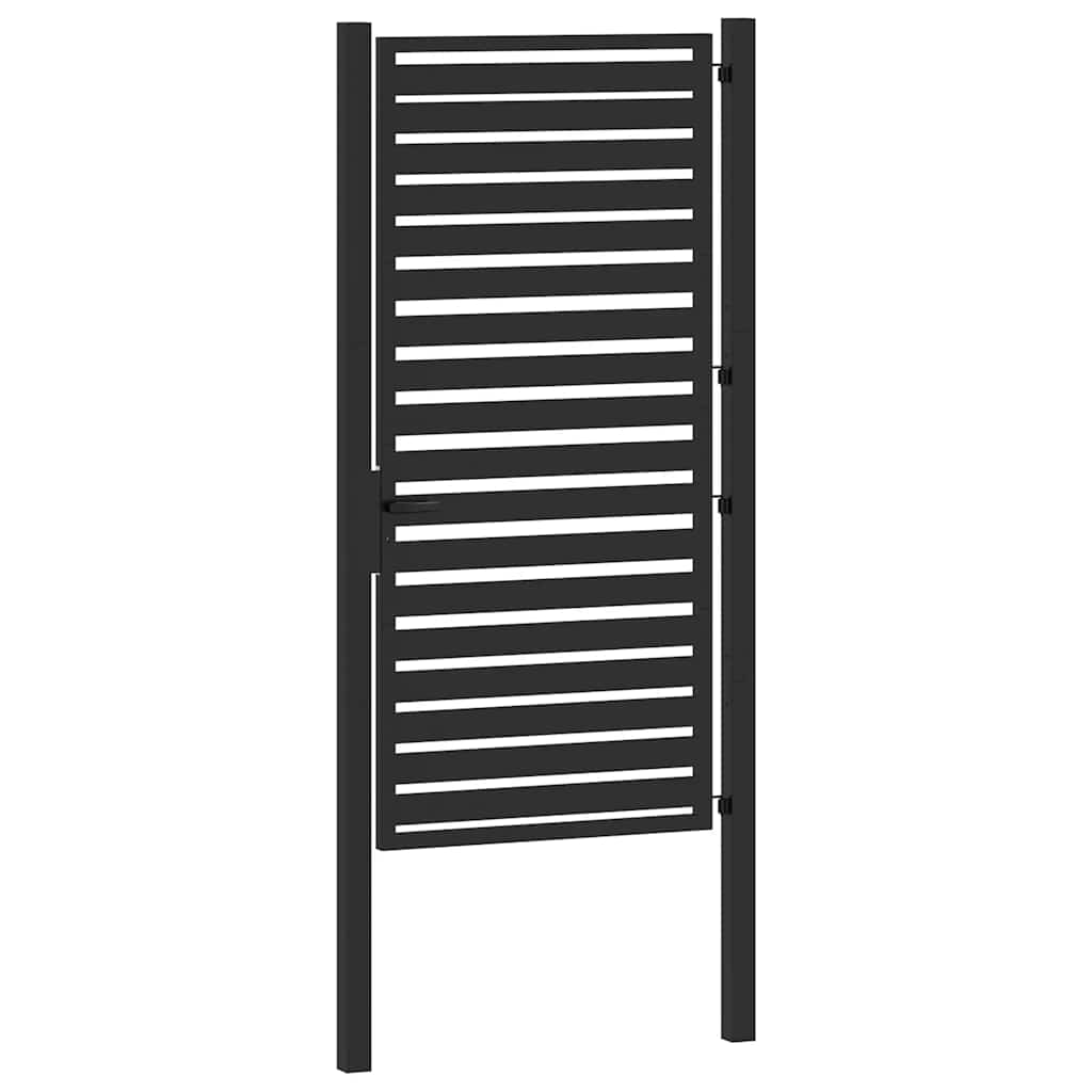 Patio Gate Lockable Black 39.4x70.9" Aluminium