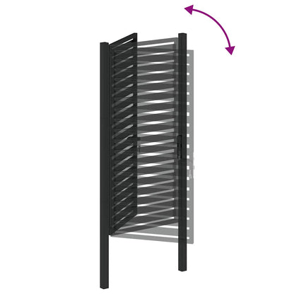 Patio Gate Lockable Black 39.4x70.9" Aluminium