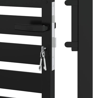 Patio Gate Lockable Black 39.4x70.9" Aluminium