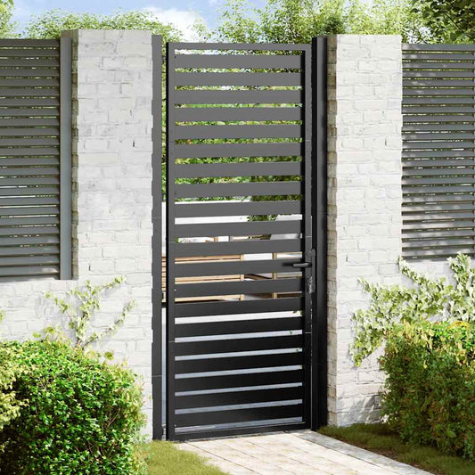 Garden Gate Lockable Black 100x200 cm Aluminium