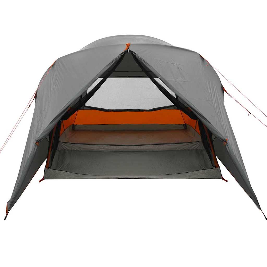 Dome Tent 4-Person with Roof Grey and Orange 455 x 252 x 178 cm