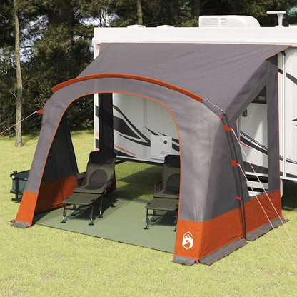 Caravan Tent with Roof Grey and Orange 252 x 245 x 245 cm