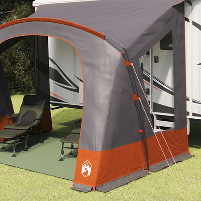 Caravan Tent with Roof Grey and Orange 252 x 245 x 245 cm