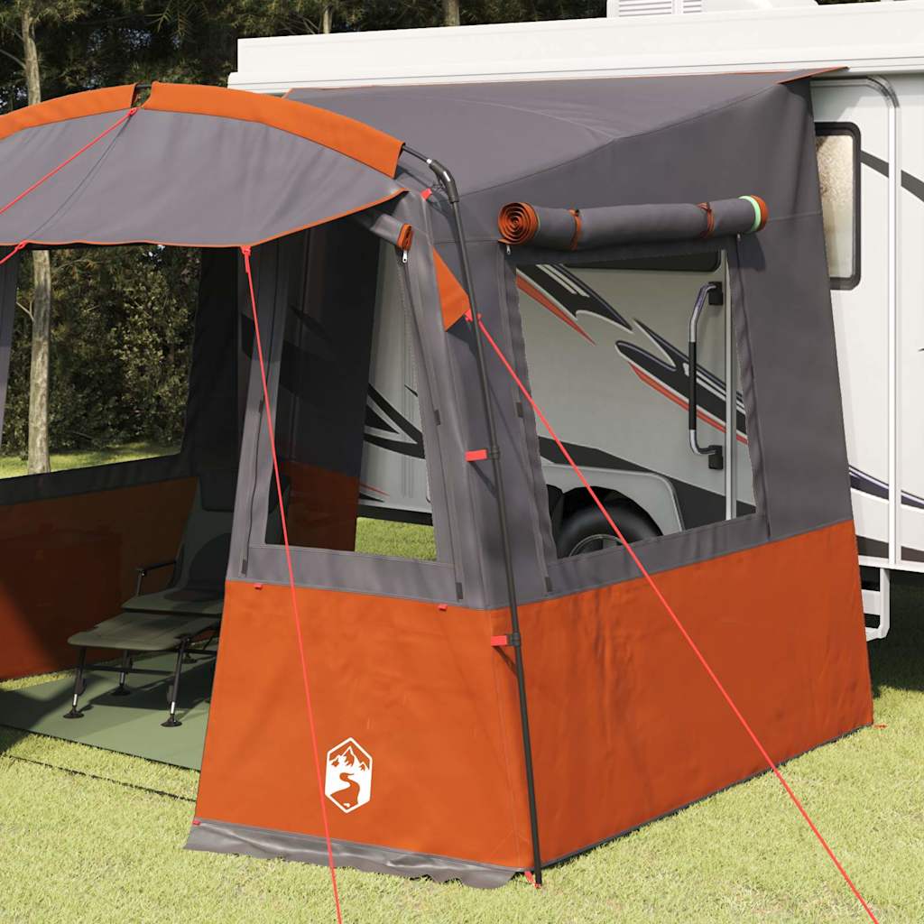 Tailgate Tent for Caravan Grey and Orange 352 x 250 x 240 cm