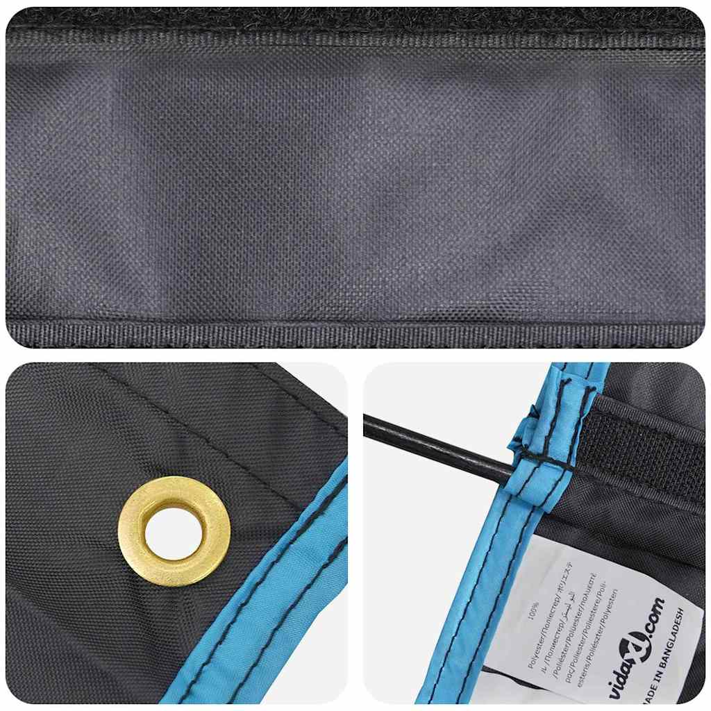 Hanging Tent Organizer 10 Pockets Black 40.5 x 25 x 80 cm