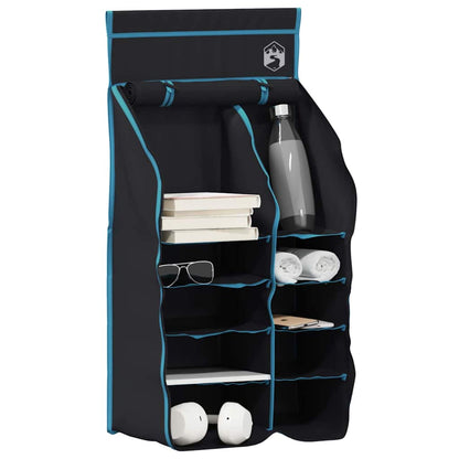 Hanging Tent Organizer 10 Pockets Black 40.5 x 25 x 80 cm