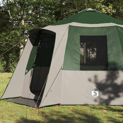 Cabin Tent 12-Person Green and White 405 x 405 x 273 cm