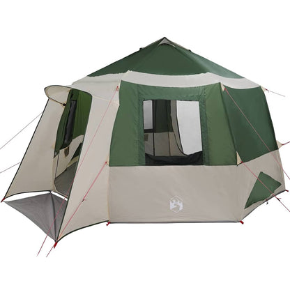 Cabin Tent 12-Person Green and White 405 x 405 x 273 cm