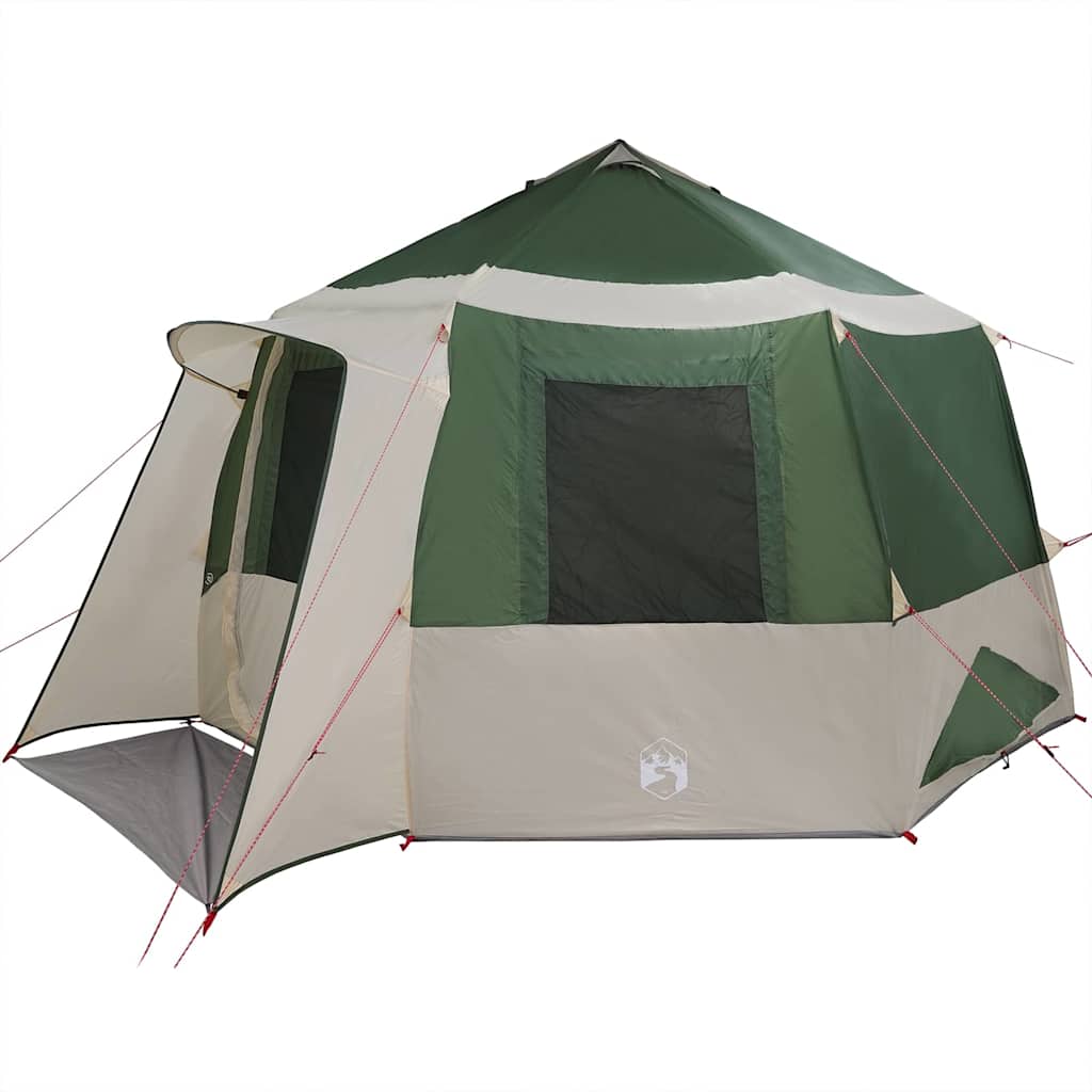 Cabin Tent 12-Person Green and White 405 x 405 x 273 cm