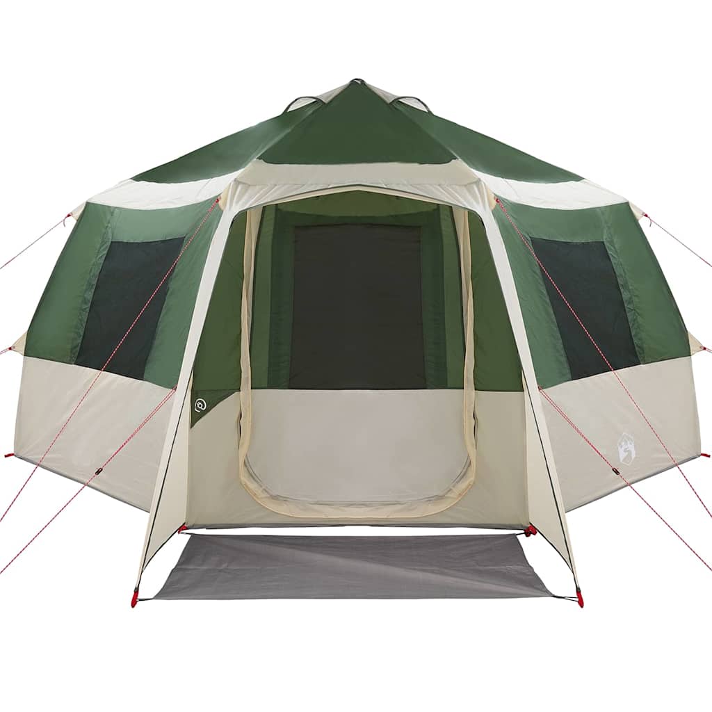 Cabin Tent 12-Person Green and White 405 x 405 x 273 cm