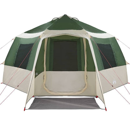 Cabin Tent 12-Person Green and White 405 x 405 x 273 cm