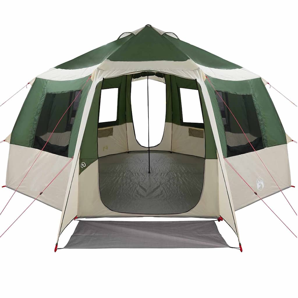 Cabin Tent 12-Person Green and White 405 x 405 x 273 cm