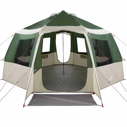 Cabin Tent 12-Person Green and White 405 x 405 x 273 cm