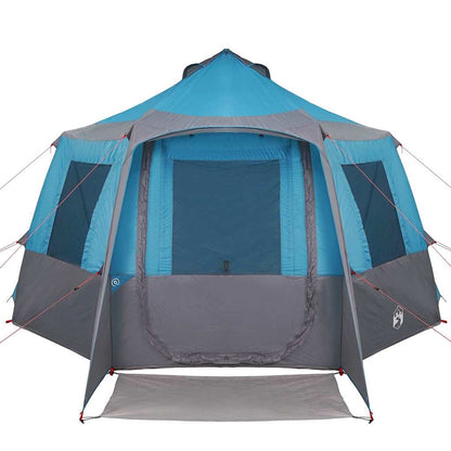 Cabin Tent 12-Person with Roof Blue and Grey 405 x 405 x 273 cm