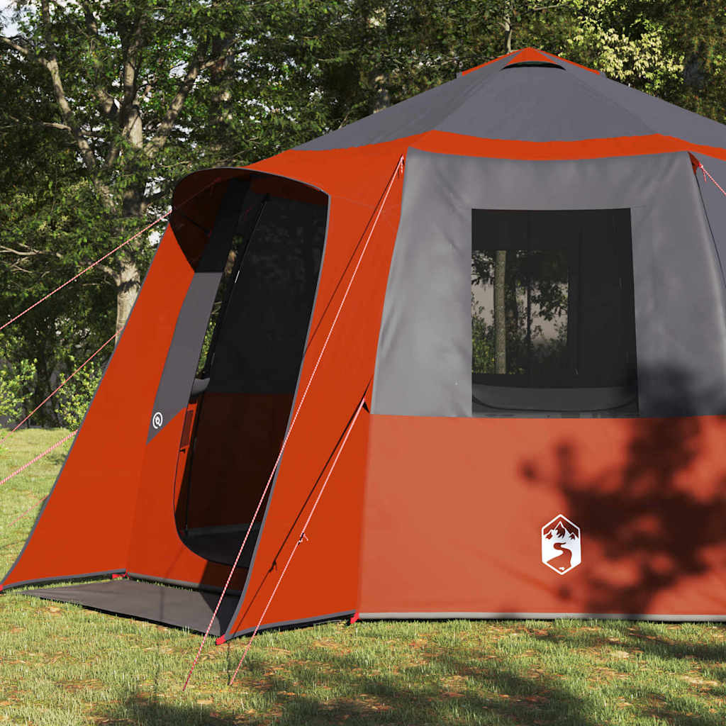 Cabin Tent 12-Person Grey and Orange 405 x 405 x 273 cm