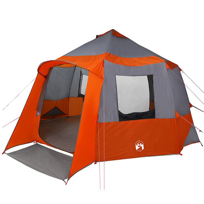 Cabin Tent 12-Person Grey and Orange 405 x 405 x 273 cm