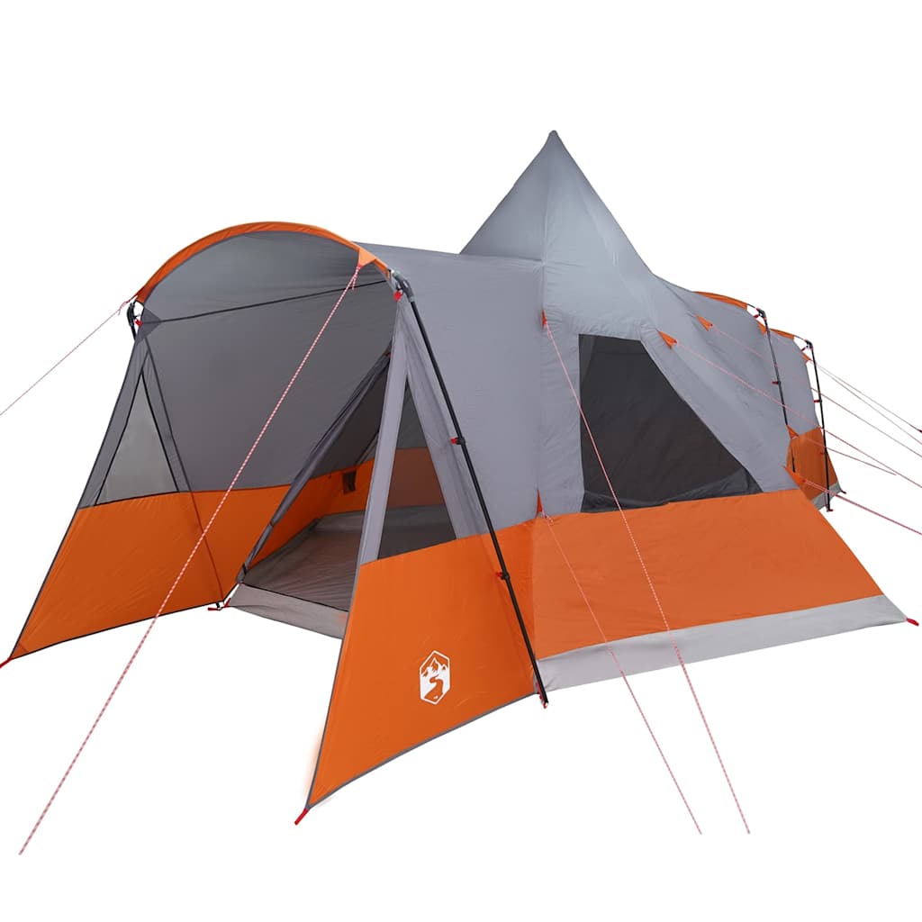 Teepee Tent 8-Person Grey and Orange 720 x 465 x 295 cm