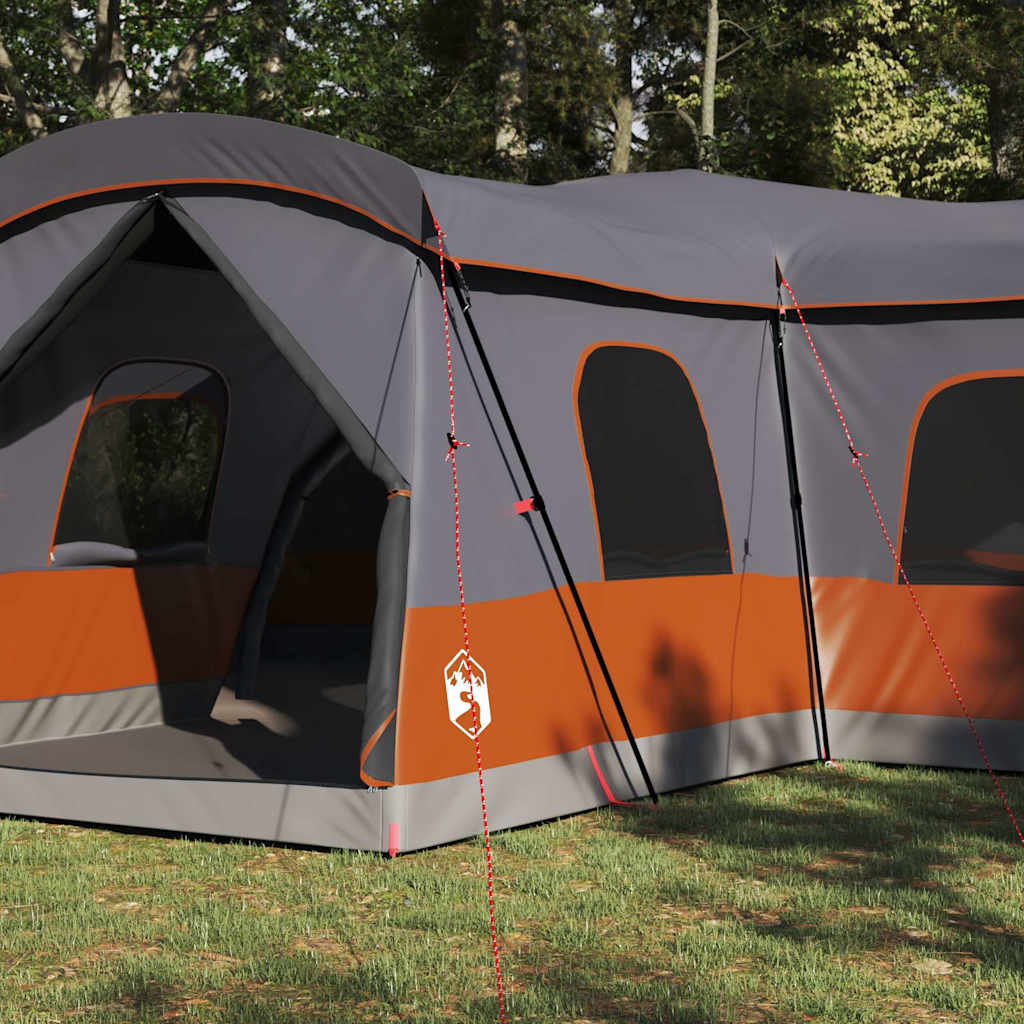 Tent 16-Person with Roof Grey and Orange 680 x 510 x 210 cm