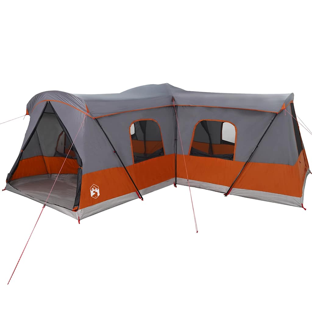 Tent 16-Person with Roof Grey and Orange 680 x 510 x 210 cm