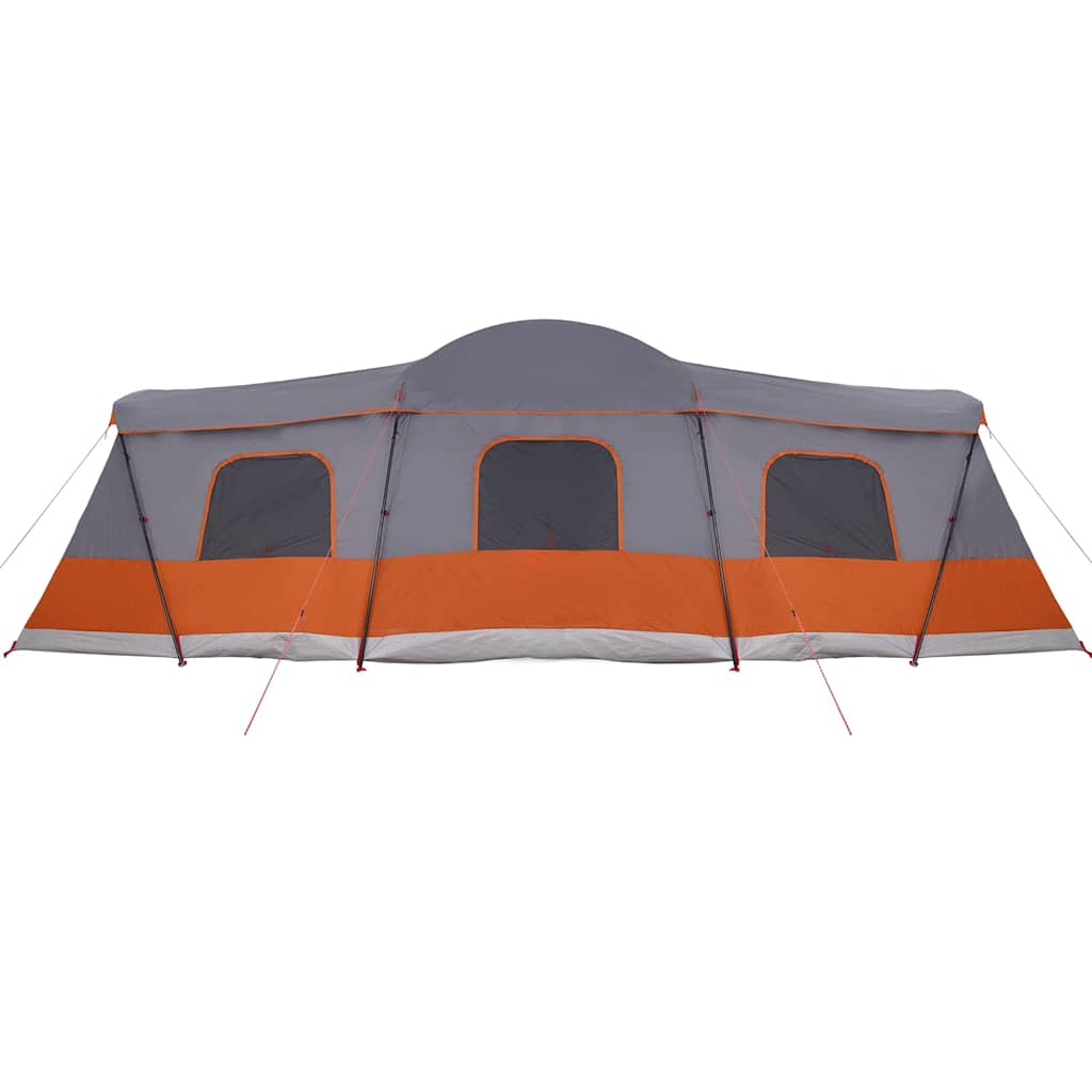 Tent 16-Person with Roof Grey and Orange 680 x 510 x 210 cm