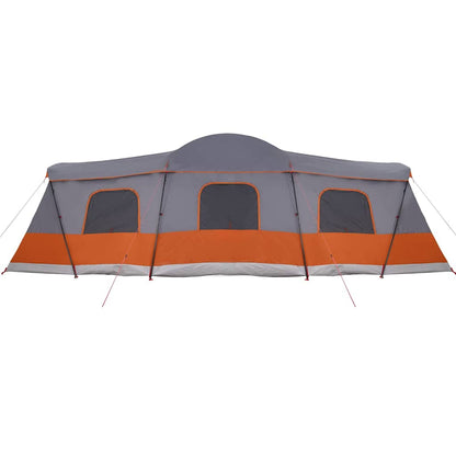 Tent 16-Person with Roof Grey and Orange 680 x 510 x 210 cm