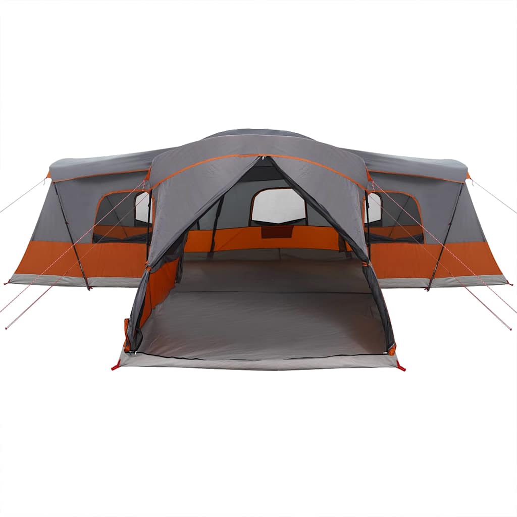 Tent 16-Person with Roof Grey and Orange 680 x 510 x 210 cm