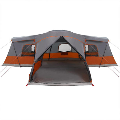 Tent 16-Person with Roof Grey and Orange 680 x 510 x 210 cm