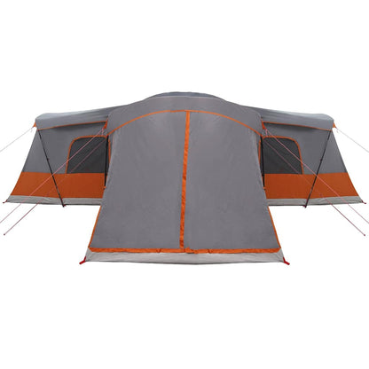 Tent 16-Person with Roof Grey and Orange 680 x 510 x 210 cm
