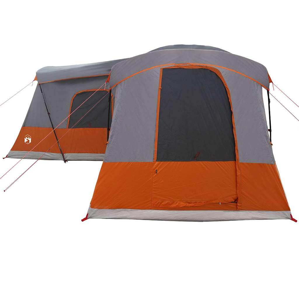 Tent 16-Person with Roof Grey and Orange 680 x 510 x 210 cm
