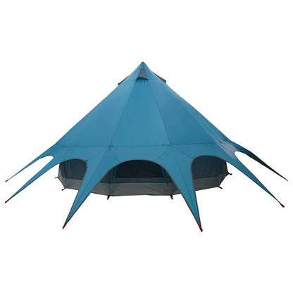 Teepee Tent 5-Person with Roof Blue and Grey 415 x 415 x 247 cm